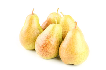 Ripe pears isolated on white background