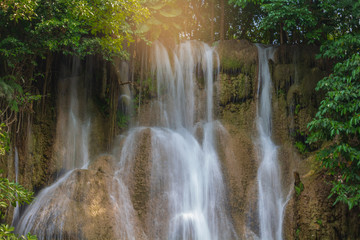 Sai Yok waterfall in the forest in Kanchanaburi, Thailand..