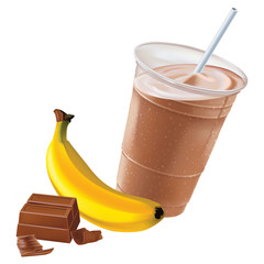 Chocolate banana shake or smoothie