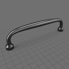 Curved metal handle