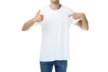 Young man isolated on white background