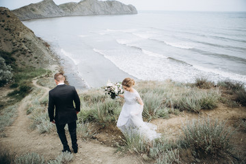 Beautiful and happy wedding couple