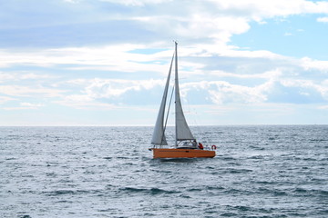 Fototapeta premium Sail boat in mediterranean sea, France