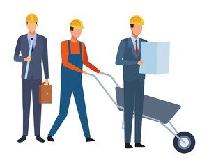 Construction workers workers tools