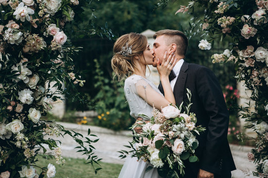 Beautiful and happy wedding couple