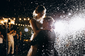 Beautiful wedding couple dancing