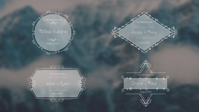 Simple Outline Wedding Titles