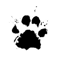 Paw Print Vector Paint Splatter Style - obrazy, fototapety, plakaty