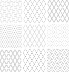 Fototapeta premium Seamless diamonds patterns set. Geometric textures.