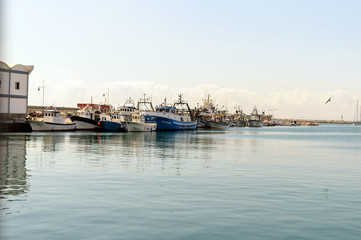 Fototapeta premium Barcos pesqueros atracados en puerto 08