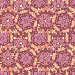 Seamless abstract floral pattern. Colorful seamless texture in oriental style, vector