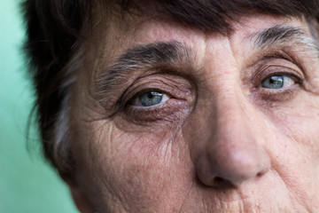 Portrait of a pensive senior woman