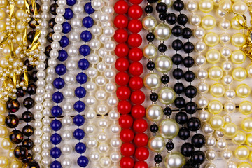 Background of the different beads necklaces