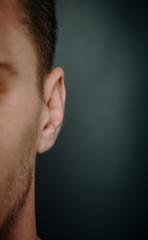 human ear close-up macro shot