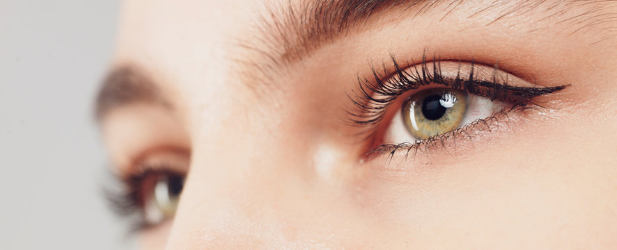 detail macro shot of beautiful eyes