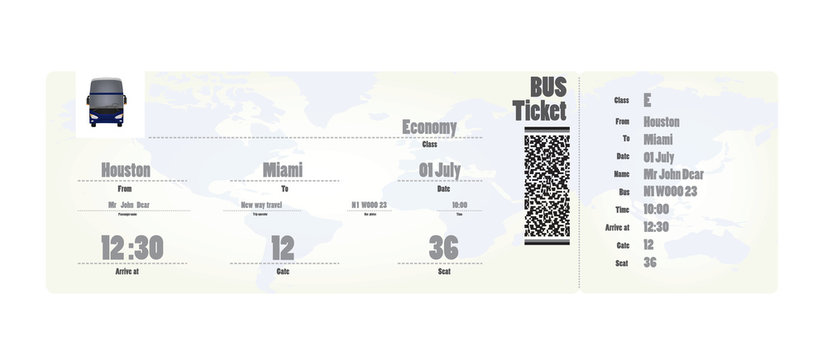 Bus ticket. vector illustration
