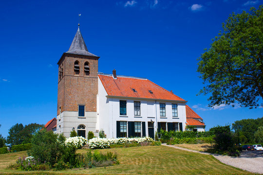 Church in traditional Dutch village Ooij, Gelderland, Netherlands