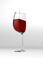 Halbes Weinglas 3D Render