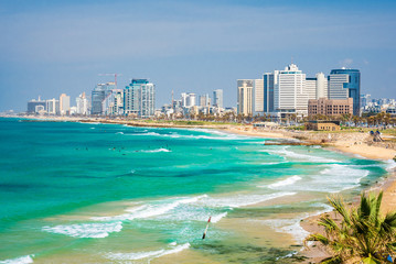 Panoramic view of  Tel Aviv, Israel - obrazy, fototapety, plakaty