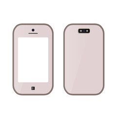 Smartphones realistic in black and white color, with a blank screen. Mockup for placing your content. Isolated on white background.