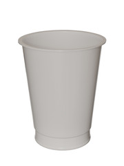 Empty plastic cup isolated on a white background