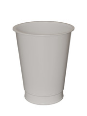 Empty plastic cup isolated on a white background