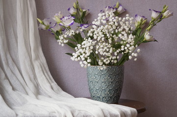 Beautiful white flowers  - eustoma and gypsophila
