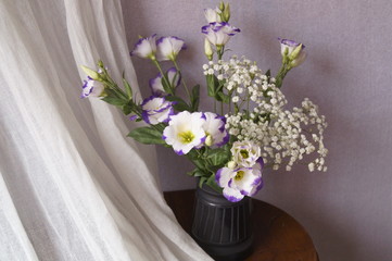 Beautiful white flowers  - eustoma and gypsophila