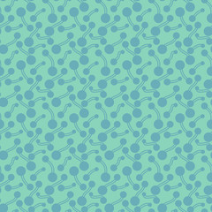 Flat bright abstract biological elements. Simple hand-drawn, dotted, retro blue ornament for textile, prints, wallpaper, wrapping paper, web etc.