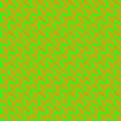 Pattern of orange squares and green triangles in a zigzag.