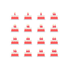 Birthday Cake Icon Set