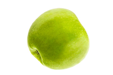 Green apple on a white background.