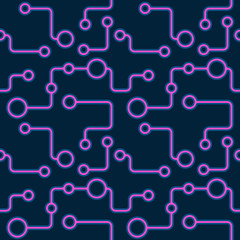 Dark night abstract hand-drawn sketch. Vector circuit pattern for textile, prints, wallpaper, wrapping paper, web decor etc.