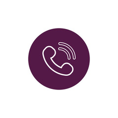 Obraz premium Phone icon in trendy flat style isolated. Handset icon with waves. Telephone symbol for your design, logo, UI. Vector illustration, EPS10.