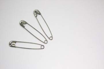 sewing safety pin isolated on a white background