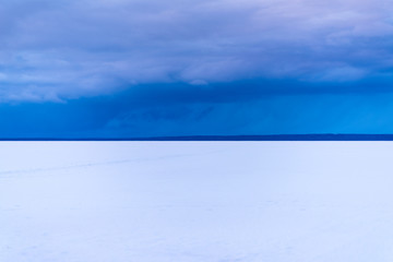 Plescheevo Lake, Pereslavl-Zalessky, Yaroslavl Region, Russia. March 2019