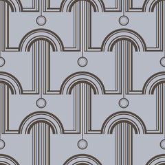 Pattern with abstract architectural forms. Vector seamless pattern for textile, prints, wallpaper, wrapping paper, web decor etc.