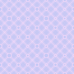 Simple classic geometric ornament with gentle lines and circles. Vector seamless pattern for textile, prints, wallpaper, wrapping paper, web decor etc.