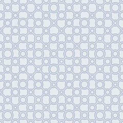 Simple classic geometric ornament with gray lines and circles. Vector seamless pattern for textile, prints, wallpaper, wrapping paper, web decor etc.