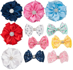 hair textile bows isolated on white background