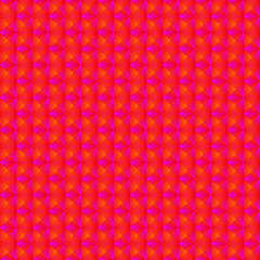 Chaotic pattern of pink rhombuses and orange pyramids.