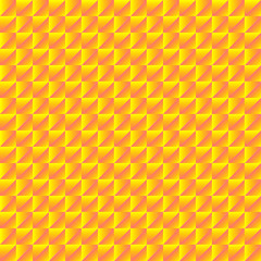 Chaotic pattern of yellow rhombuses and orange triangles in a zigzag