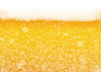 Craft beer background. Lager splash. Oktoberfest foam. pab banner design. Cold pint of ale with realistic white bubbles. Cool liquid drink for Golden mug with craft beer background.
