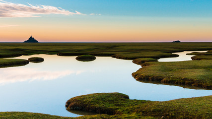 Panorama miroir de la baie du mont Saint michel