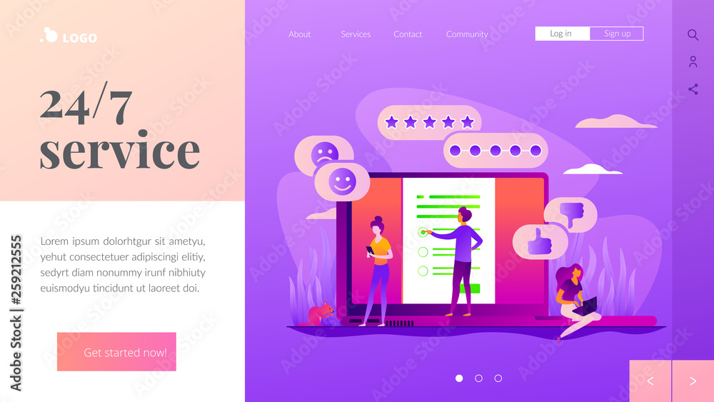 Wall mural online survey, internet questionnaire form, marketing research tool and target audience survey. webs