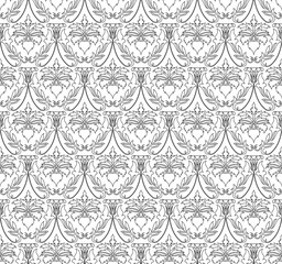 Damask Seamless Outline Pattern