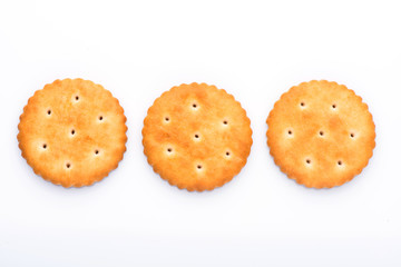 crackers closeup. crackers on a white background. biscuit