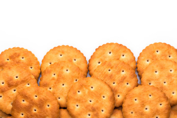 crackers closeup. crackers on a white background. biscuit