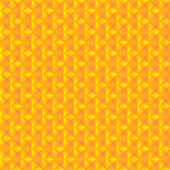 Chaotic pattern of dark yellow rhombuses and orange triangles in a zigzag.