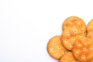 crackers closeup. crackers on a white background. biscuit